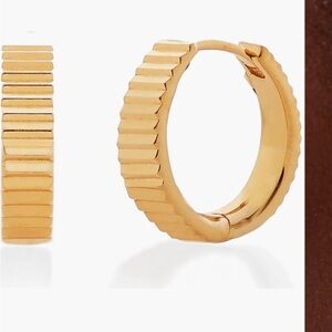 Monica Vinander disco huggie gold hoop earrings